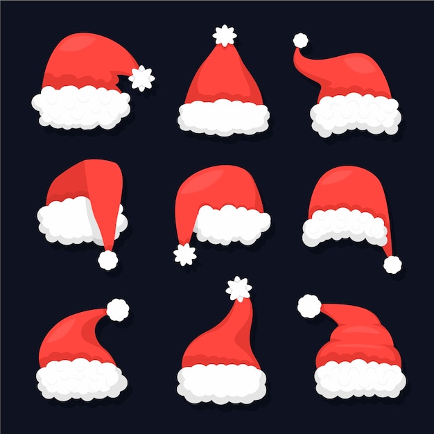 Pacchetto cappello di Babbo Natale design piatto