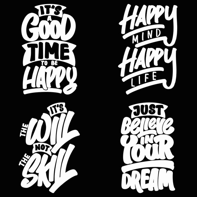 Pacchetto citazione di tipografia motivazionale per poster di tshirt mug o altra merce