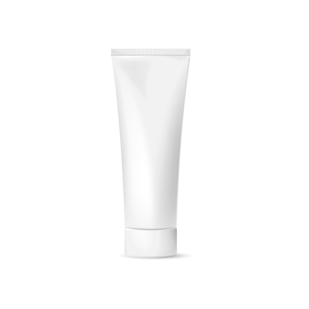 Pacchetto cosmetico piatto per zuppe di crema schiume shampoo isolato su sfondo bianco Illustrazione vettoriale