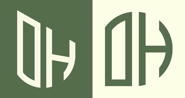 Pacchetto creativo semplice con lettere iniziali OH logo design