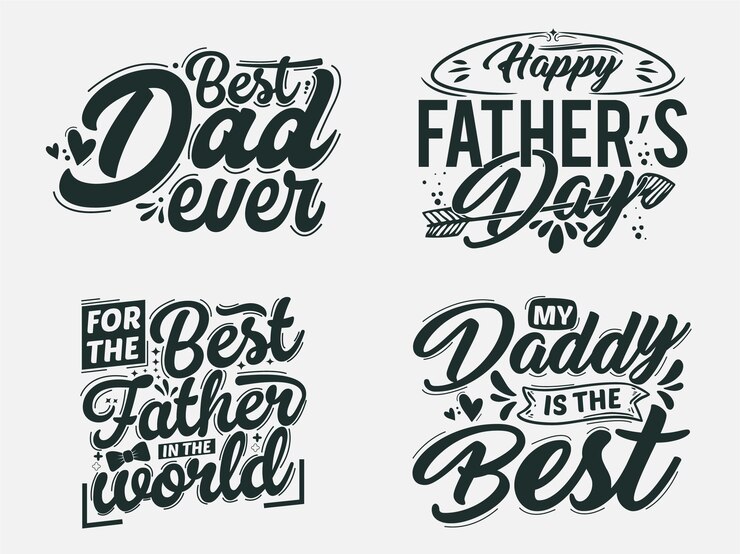 pacchetto di design tipografico per la festa del papà per maglietta o carta regalo