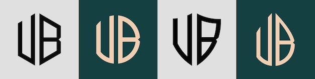 Pacchetto di disegni del logo VB con lettere iniziali semplici e creative