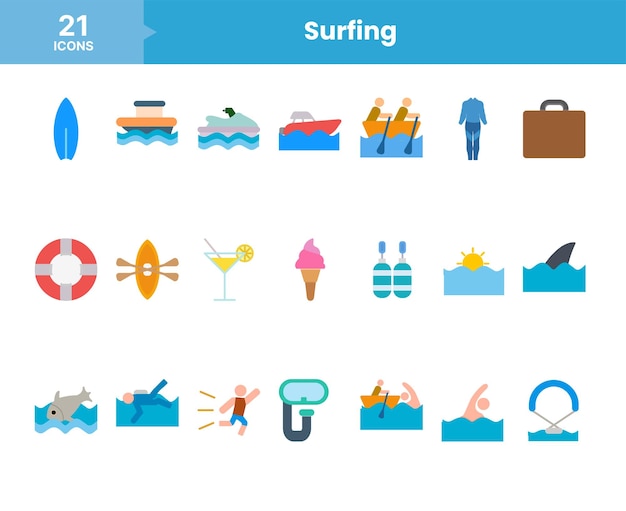 Pacchetto di icone di surf