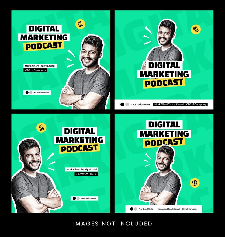 Pacchetto di modelli di post per podcast di Instagram