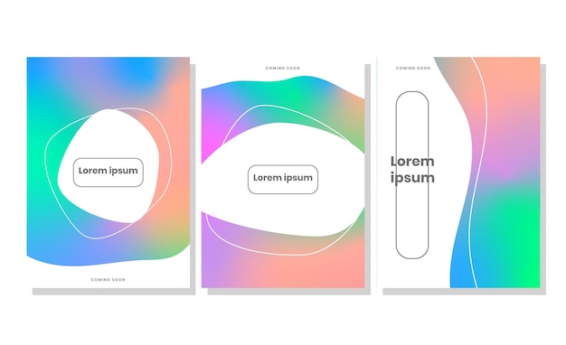 Pacchetto di modelli di poster di design astratto olografico premium