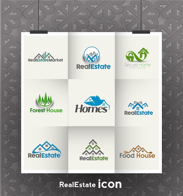 Pacchetto di progettazione modello logo immobiliare