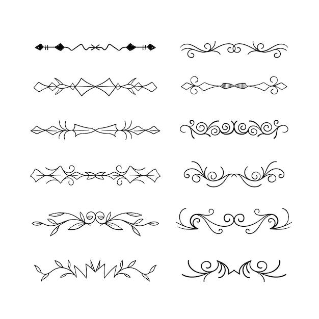 Pacchetto divisorio ornamentale elegante disegnato