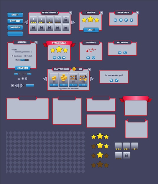 Pacchetto GUI per giochi per dispositivi mobili