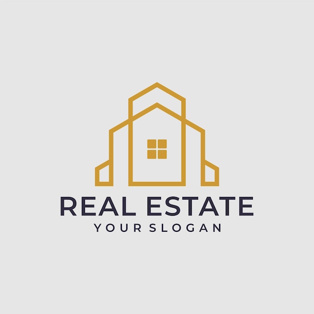 Pacchetto ispiratore di design del logo per edifici immobiliari