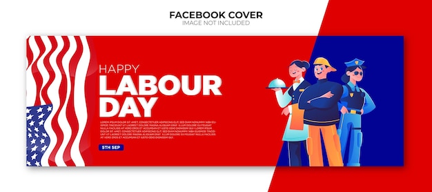 pacchetto vettoriale di banner sui social media per la festa del lavoro con un design minimo