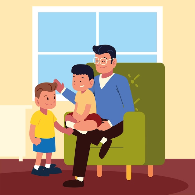 Padre con figli