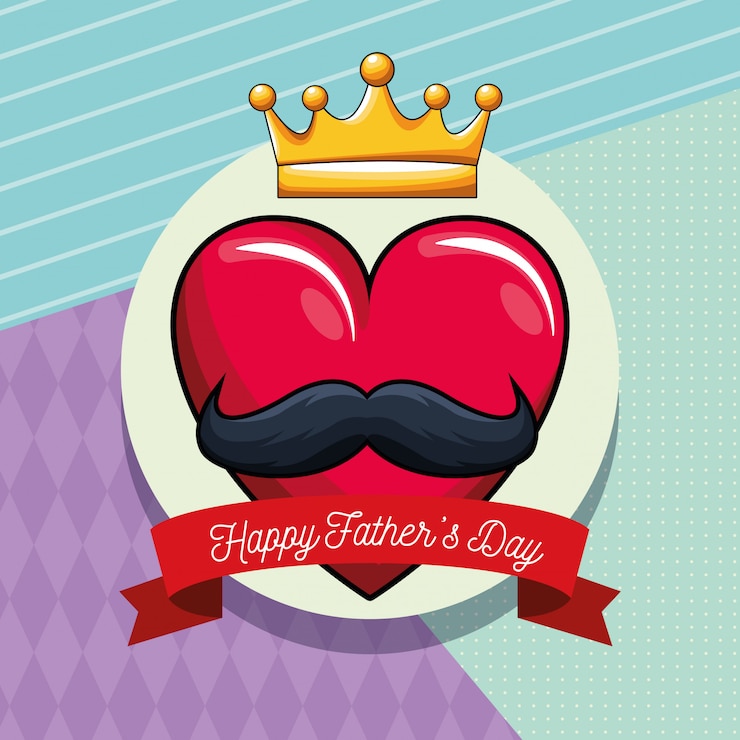 Vettore padri happy day card