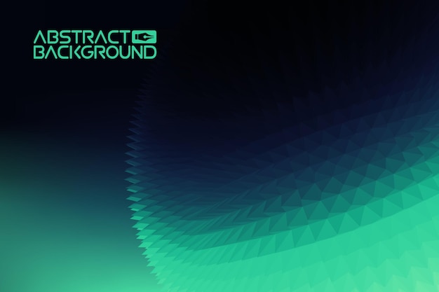 Paesaggio 3D Sfondo verde a blu Gradient Abstract Vector IllustrationComputer Art Design Template Paesaggio con cime di montagna