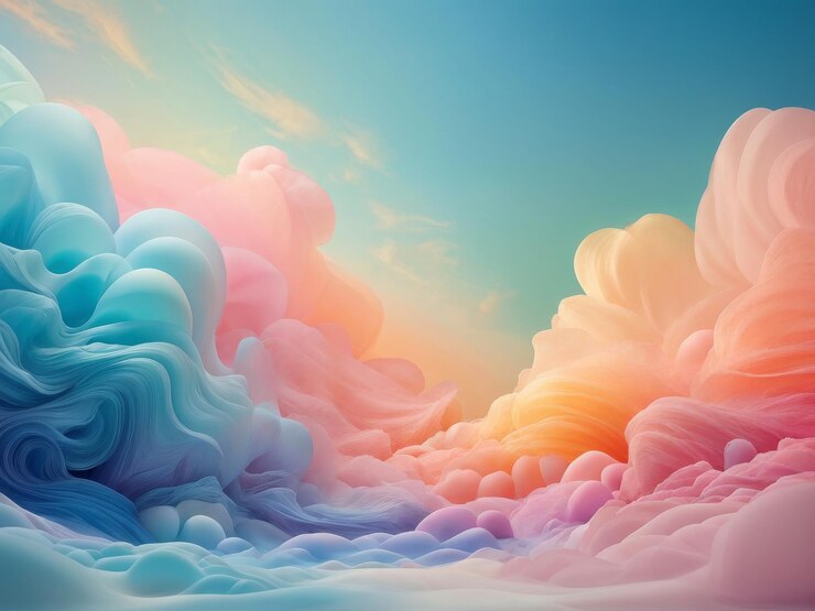 Vettore paesaggio astratto sfondo colorato illustrazione 3d rendering paesaggio astrato colore