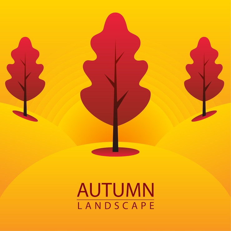 Vettore paesaggio autunnale