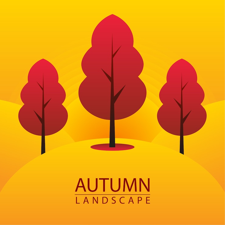 Vettore paesaggio autunnale