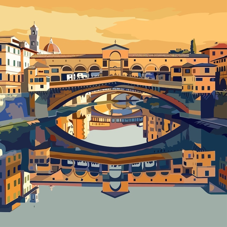 Vettore paesaggio cittadino di un patrimonio mondiale firenze