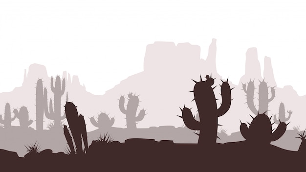 Paesaggio desertico di cactus