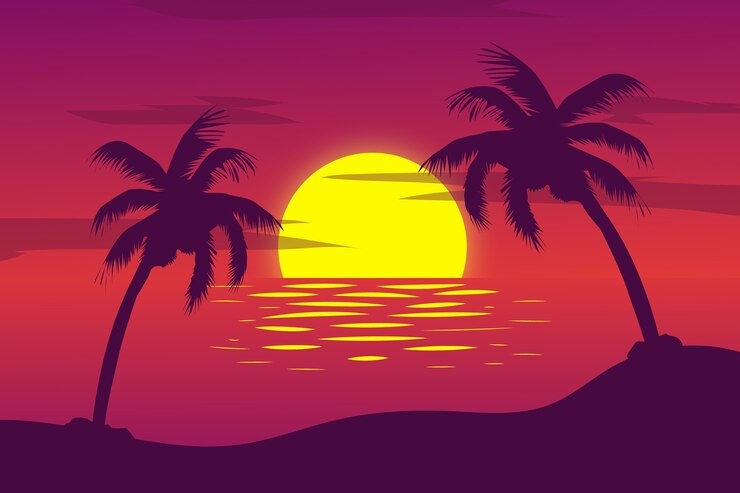 paesaggio molto bella spiaggia al tramonto