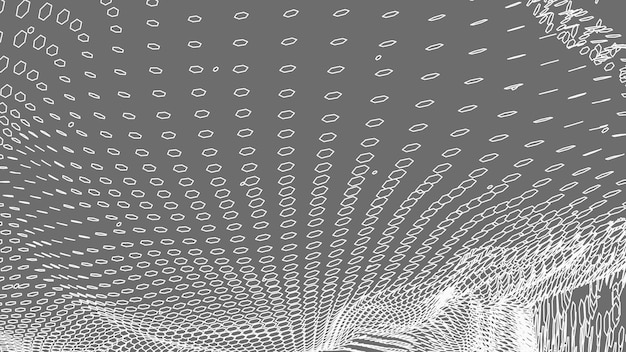 Paesaggio wireframe su sfondo bianco Sfondo tecnologico vettoriale geometrico astratto Sfondo digitale vettoriale 3d