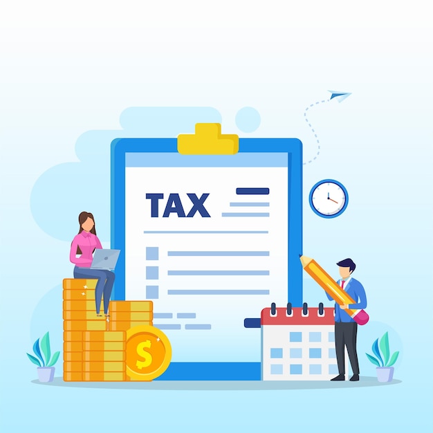 Pagamento delle tasse online paga la stagione delle tasse Concetto Modello vettoriale piatto