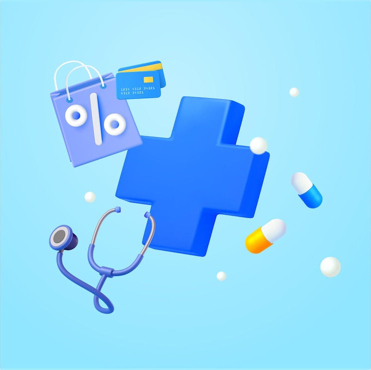 Pagamento di servizi medici online con sconto cashback offerta banner d'icona di cross medic