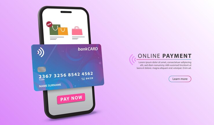 Pagamento online con carta bancaria mobile e telefono cellulare Servizio di pagamento digitale per l'app di acquisto