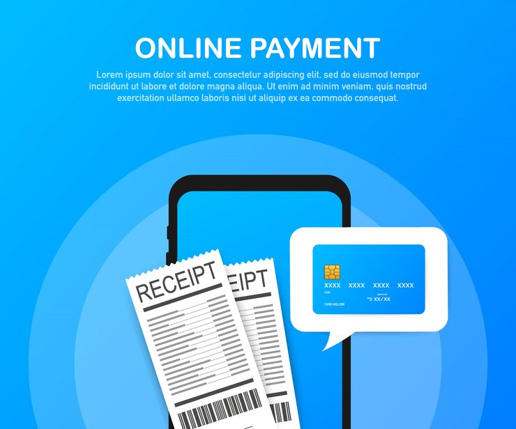Vettore pagamento online su computer. contabilità finanziaria, notifica di pagamento elettronica.