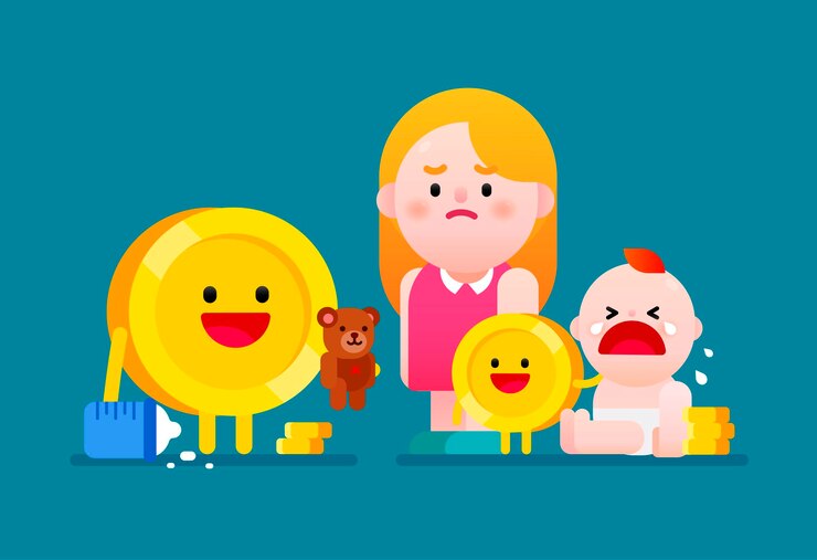Pagare i bambini con il concetto di denaro