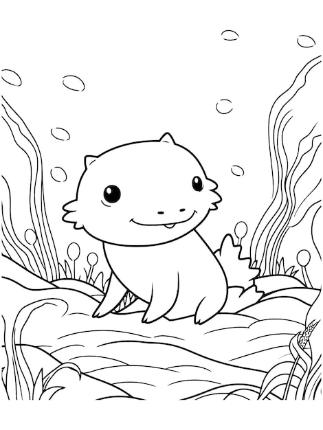 Pagina da colorare Axolotl