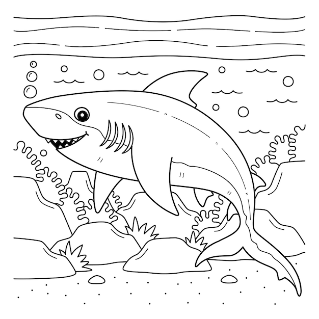 Pagina da colorare Bull Shark per bambini