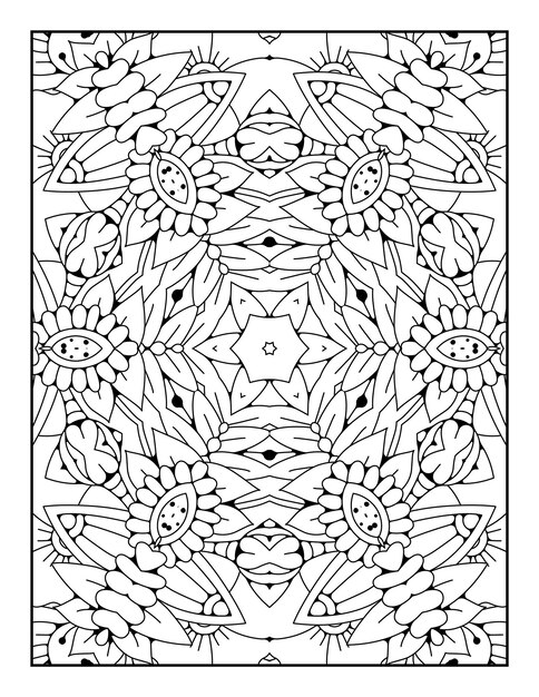 Pagina da colorare con motivo mandala Schema da colorare mandala Pagina da colorare per bambini e adulti