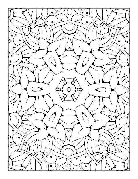 Pagina da colorare con motivo mandala Schema da colorare mandala Pagina da colorare per bambini e adulti