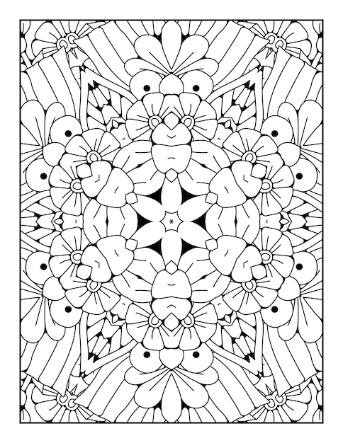 Pagina da colorare con motivo mandala Schema da colorare mandala Pagina da colorare per bambini e adulti