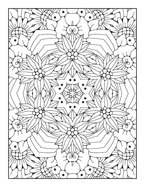 Pagina da colorare con motivo mandala Schema da colorare mandala Pagina da colorare per bambini e adulti