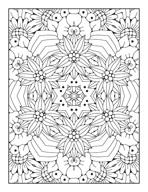 Pagina da colorare con motivo mandala Schema da colorare mandala Pagina da colorare per bambini e adulti