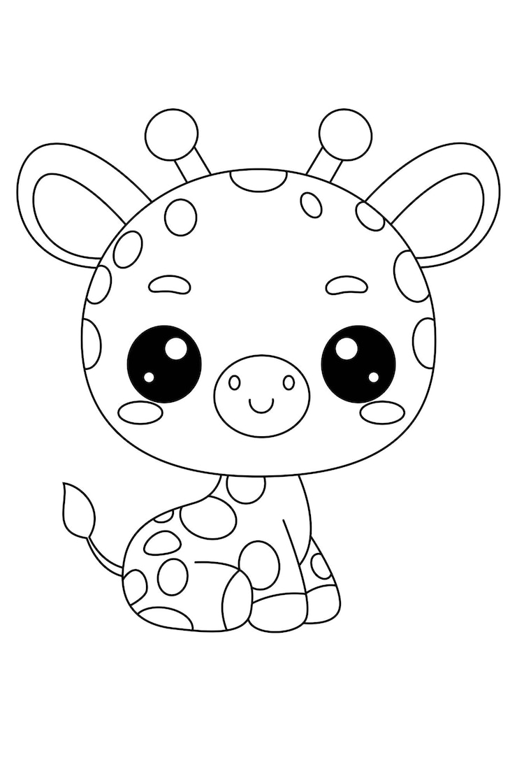 Vettore pagina da colorare cute giraffe squishmallow