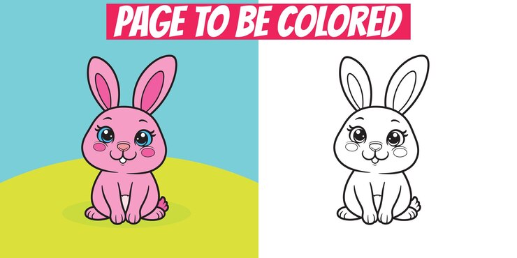 Pagina da colorare del coniglietto carino