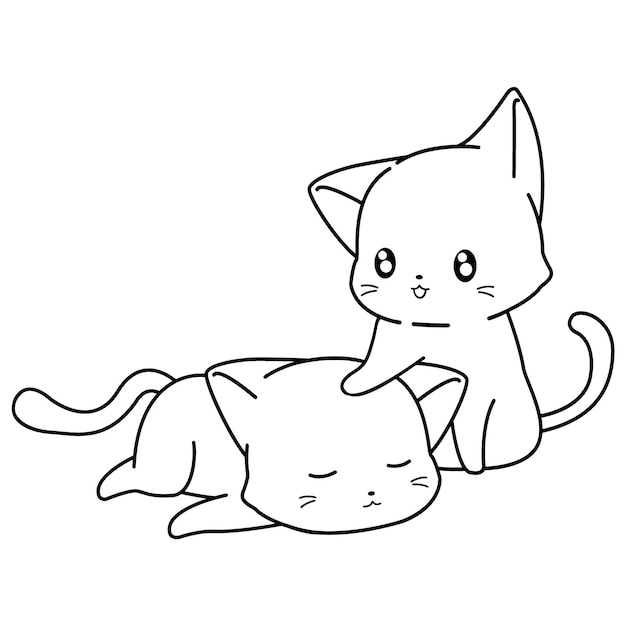 Pagina da colorare del personaggio dei cartoni animati di gatto divertente 11