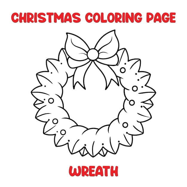 Pagina da colorare della ghirlanda di Natale per bambini