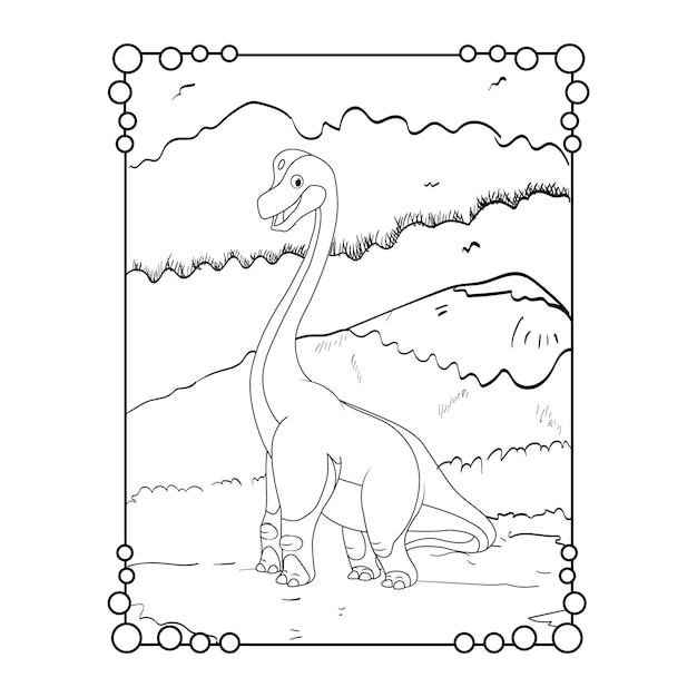 Pagina da colorare di dinosauri per bambini