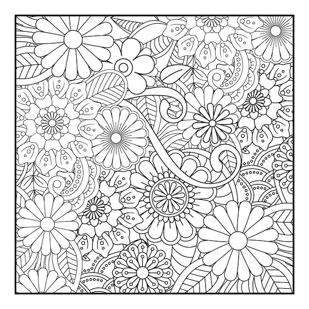 Pagina da colorare di fiori
