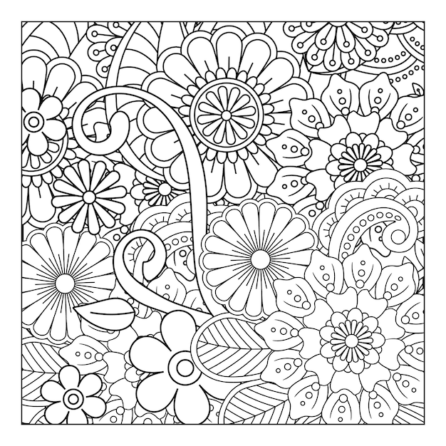 Pagina da colorare di fiori