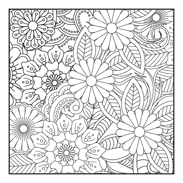 Pagina da colorare di fiori