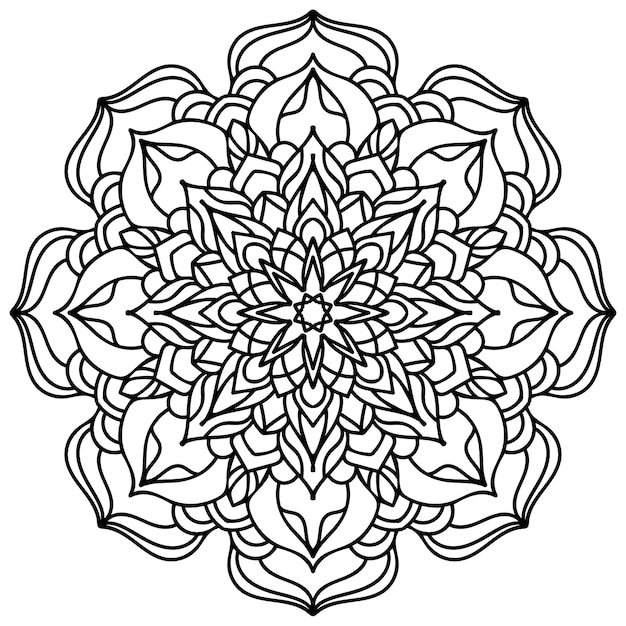 Pagina da colorare di mandala fiore. pizzo floreale. Design etnico.