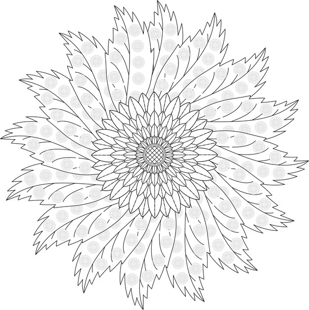 Pagina da colorare di mandala fiore