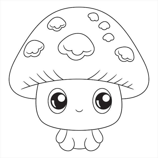 Pagina da colorare di Mushroom House per bambini