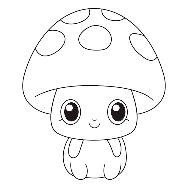 Pagina da colorare di Mushroom House per bambini