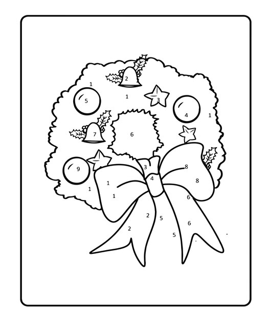 Pagina da colorare di Natale per bambini,