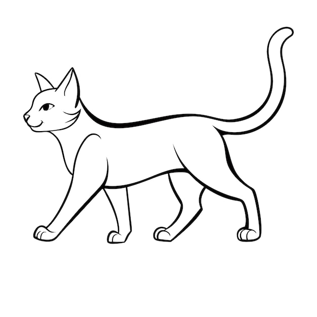 Pagina da colorare di un gatto carino